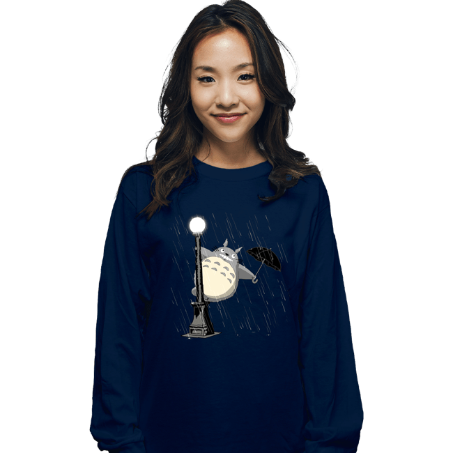 Shirts Long Sleeve Shirts, Unisex / Small / Navy Just Singing In The Rain