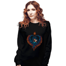 Load image into Gallery viewer, Shirts Long Sleeve Shirts, Unisex / Small / Black Heart On Fire
