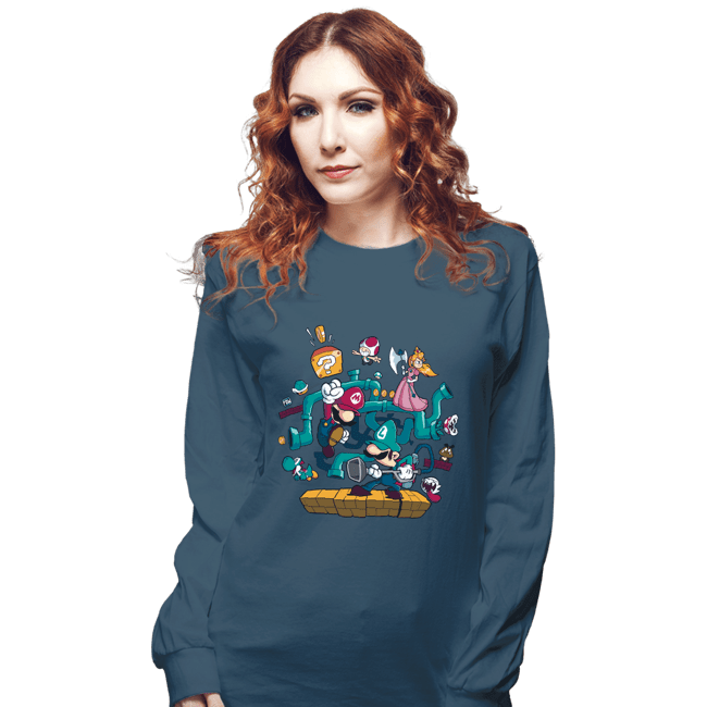 Daily_Deal_Shirts Long Sleeve Shirts, Unisex / Small / Indigo Blue The Plumber Brothers