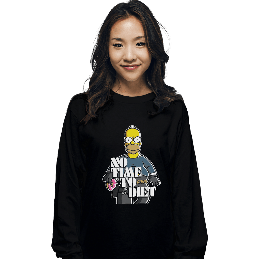 Shirts Long Sleeve Shirts, Unisex / Small / Black No Time To Diet