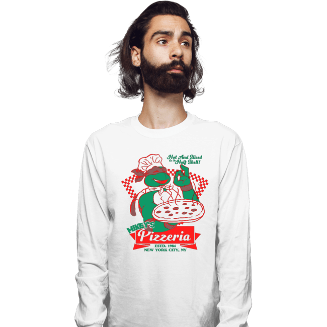 Secret_Shirts Long Sleeve Shirts, Unisex / Small / White Mikey's Pizza
