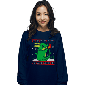 Shirts Long Sleeve Shirts, Unisex / Small / Navy Ugly Dragon Christmas