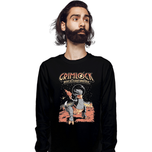 Shirts Long Sleeve Shirts, Unisex / Small / Black Space Pulp Robot Dinosaur Hero