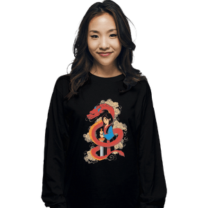 Shirts Long Sleeve Shirts, Unisex / Small / Black Mulan And The Dragon