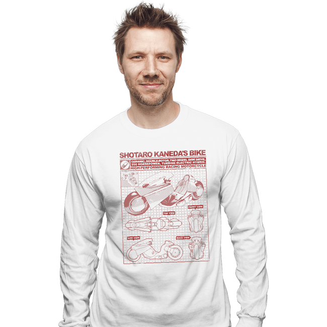 Secret_Shirts Long Sleeve Shirts, Unisex / Small / White Shotaro Kaneda Bike