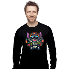 Load image into Gallery viewer, Daily_Deal_Shirts Long Sleeve Shirts, Unisex / Small / Black Stiched Calavera

