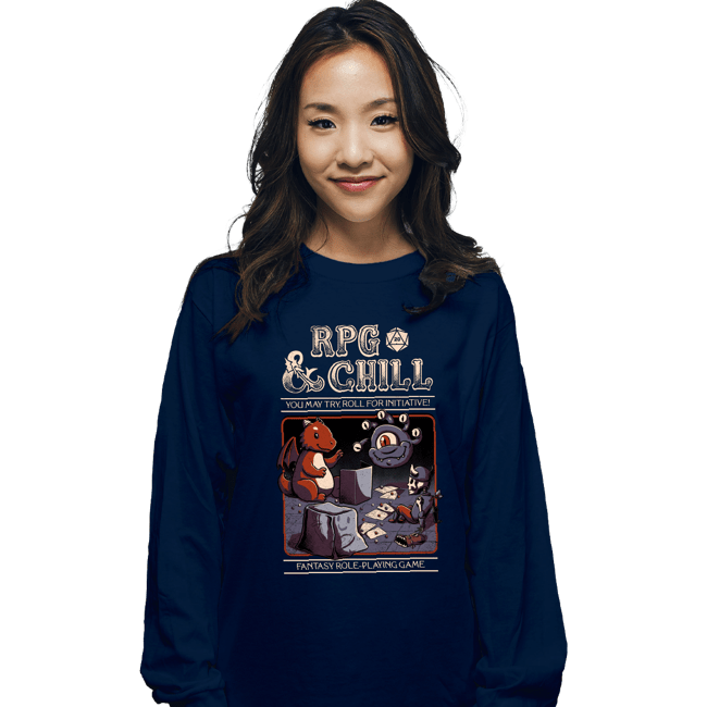 Secret_Shirts Long Sleeve Shirts, Unisex / Small / Navy RPG And Chill