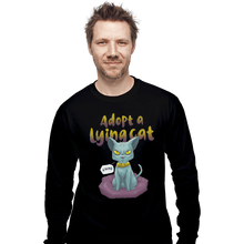Load image into Gallery viewer, Shirts Long Sleeve Shirts, Unisex / Small / Black Adopt A Lying Cat
