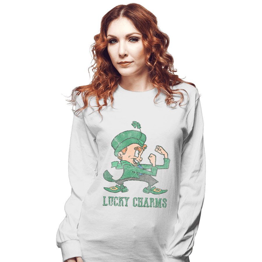Shirts Long Sleeve Shirts, Unisex / Small / White Lucky Charms