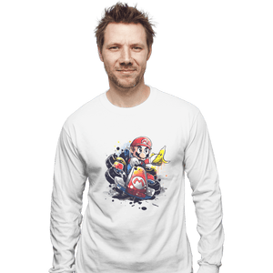 Shirts Long Sleeve Shirts, Unisex / Small / White Go Kart Watercolor