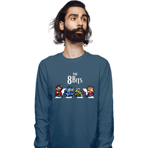 Daily_Deal_Shirts Long Sleeve Shirts, Unisex / Small / Indigo Blue The 8 Bits