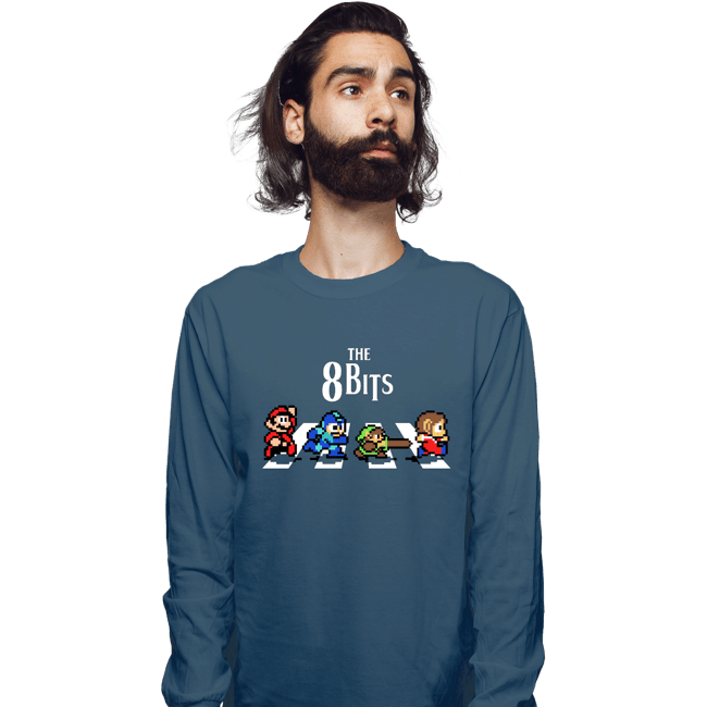 Daily_Deal_Shirts Long Sleeve Shirts, Unisex / Small / Indigo Blue The 8 Bits