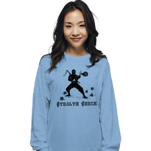 Secret_Shirts Long Sleeve Shirts, Unisex / Small / Powder Blue Stealth Check