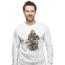 Load image into Gallery viewer, Shirts Long Sleeve Shirts, Unisex / Small / White God Of Thunder Watercolor
