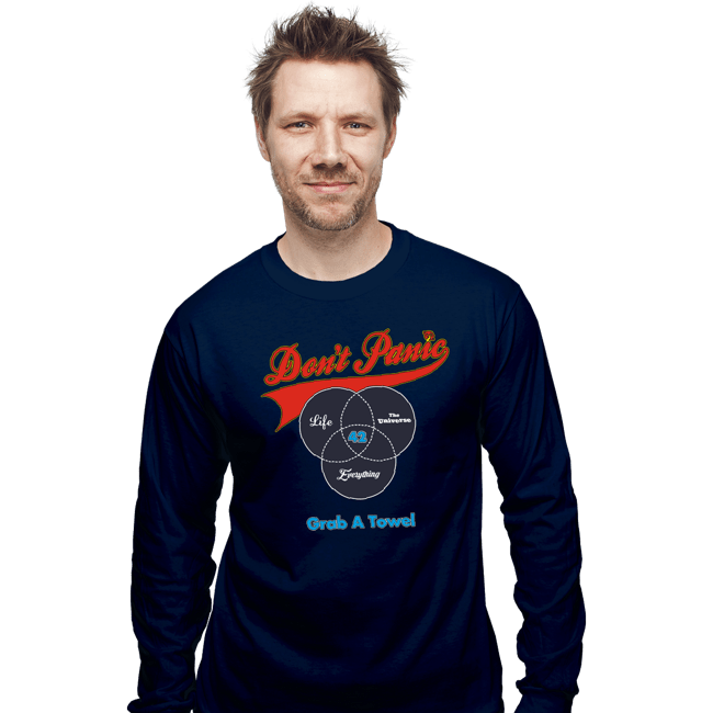 Shirts Long Sleeve Shirts, Unisex / Small / Navy Grab A Towel