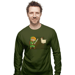 Shirts Long Sleeve Shirts, Unisex / Small / Military Green Hylian Pinata