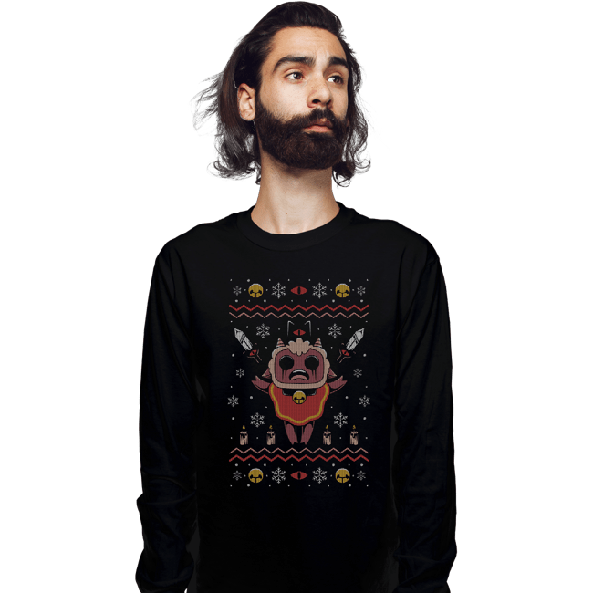 Shirts Long Sleeve Shirts, Unisex / Small / Black Lamb Christmas