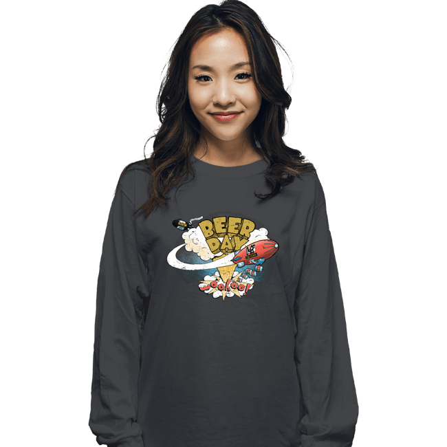 Shirts Long Sleeve Shirts, Unisex / Small / Charcoal Beer Day