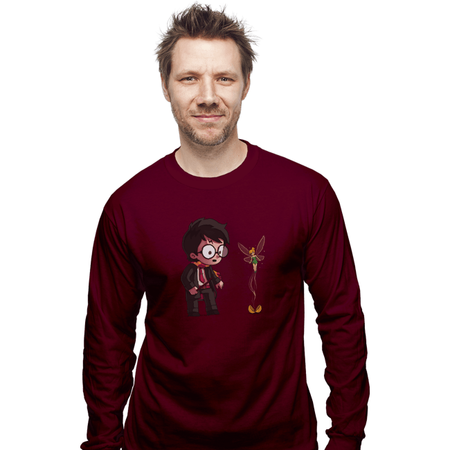 Shirts Long Sleeve Shirts, Unisex / Small / Maroon Snitch Wings