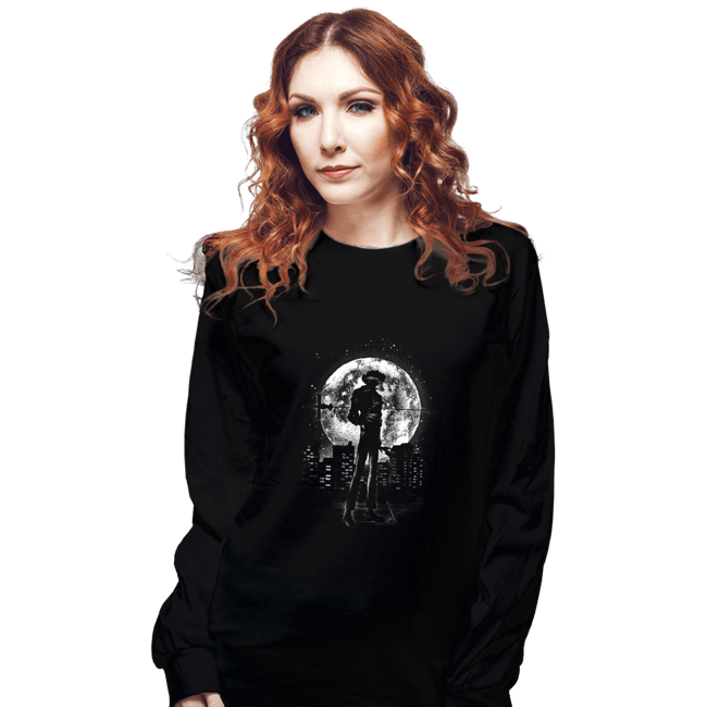Shirts Long Sleeve Shirts, Unisex / Small / Black Moonlight Cowboy