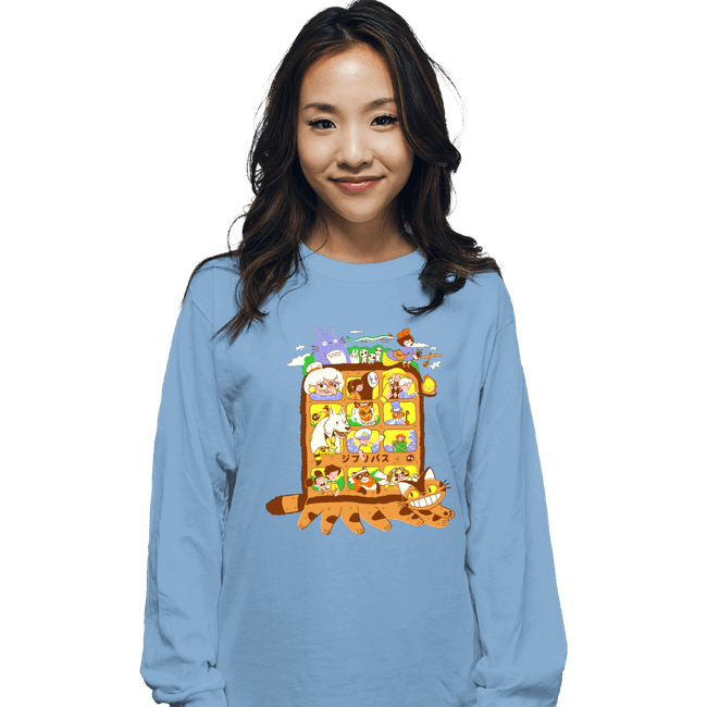 Daily_Deal_Shirts Long Sleeve Shirts, Unisex / Small / Powder Blue Anime Bus