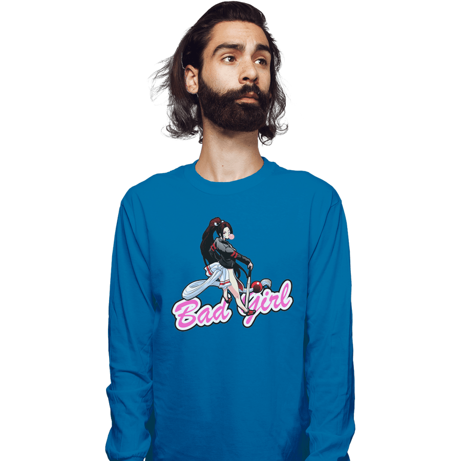 Shirts Long Sleeve Shirts, Unisex / Small / Sapphire Bad Girl