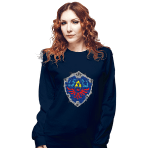 Secret_Shirts Long Sleeve Shirts, Unisex / Small / Navy Shield Spray