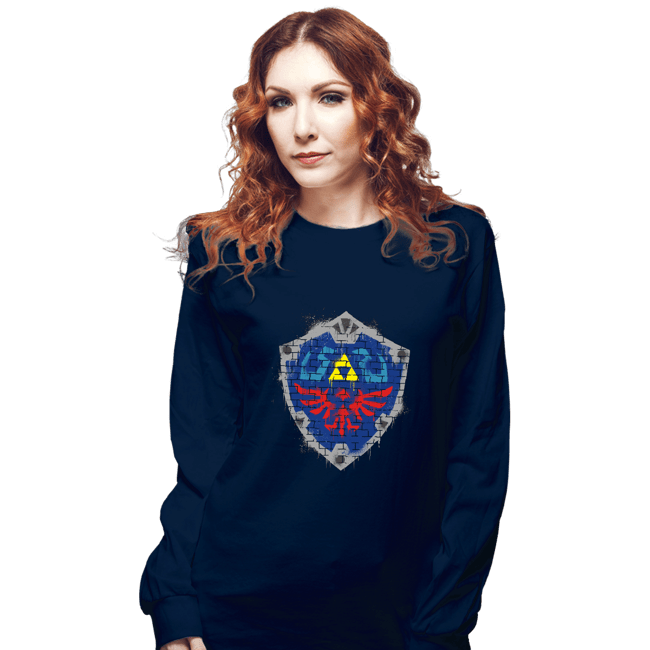 Secret_Shirts Long Sleeve Shirts, Unisex / Small / Navy Shield Spray