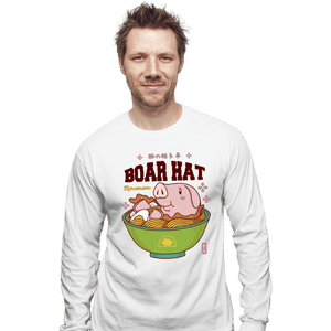 Shirts Long Sleeve Shirts, Unisex / Small / White Boar Hat Ramen