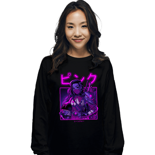 Shirts Long Sleeve Shirts, Unisex / Small / Black Pink Neon