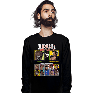 Daily_Deal_Shirts Long Sleeve Shirts, Unisex / Small / Black Jurassic Fighter