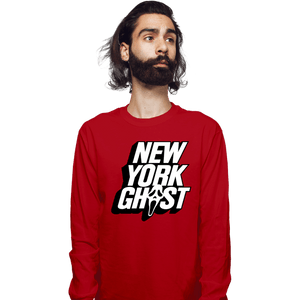 Daily_Deal_Shirts Long Sleeve Shirts, Unisex / Small / Red New York Ghost