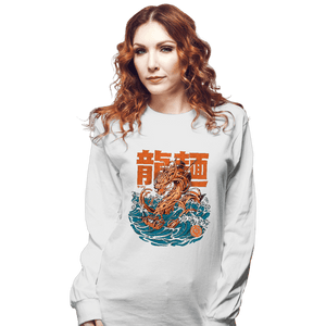 Daily_Deal_Shirts Long Sleeve Shirts, Unisex / Small / White Ramen Dragon