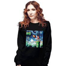 Load image into Gallery viewer, Shirts Long Sleeve Shirts, Unisex / Small / Black Van Gogh Never Leveled Up
