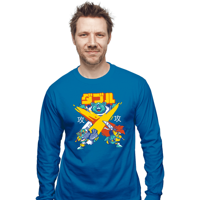 Shirts Long Sleeve Shirts, Unisex / Small / Sapphire X-Slash