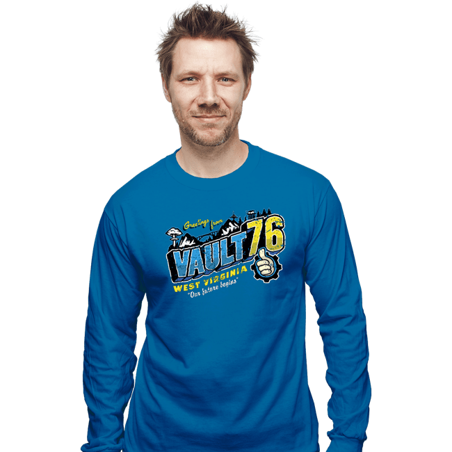 Shirts Long Sleeve Shirts, Unisex / Small / Sapphire Greetings From The Vault