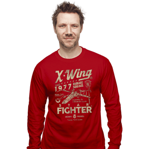 Daily_Deal_Shirts Long Sleeve Shirts, Unisex / Small / Red X-Wing Garage
