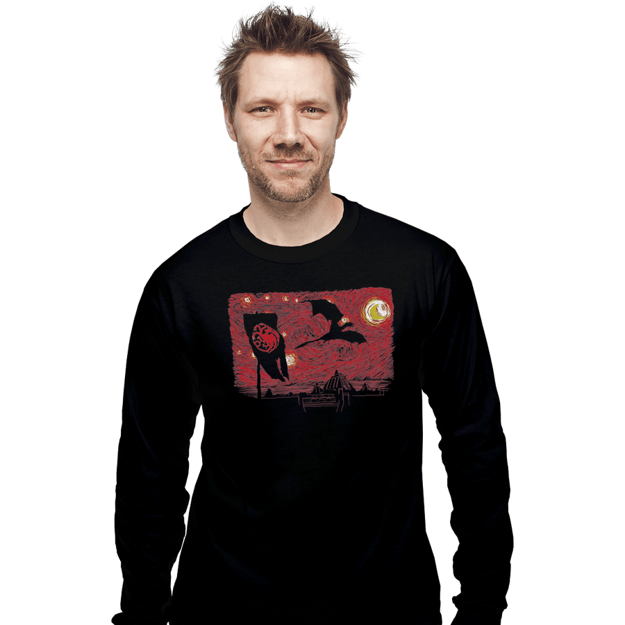 Shirts Long Sleeve Shirts, Unisex / Small / Black Starry Dragon