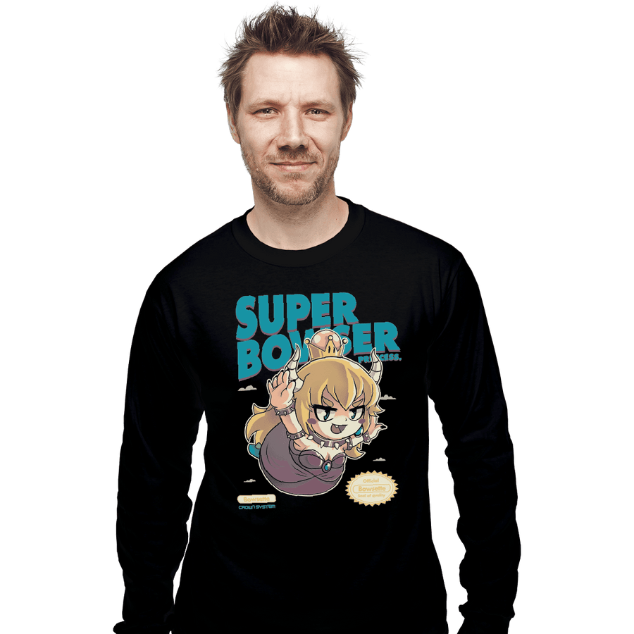 Shirts Long Sleeve Shirts, Unisex / Small / Black Super Bowsette