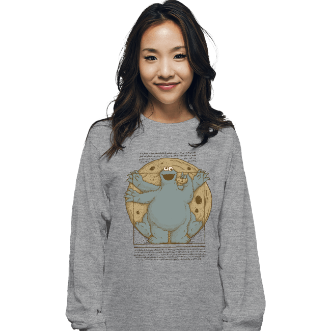 Daily_Deal_Shirts Long Sleeve Shirts, Unisex / Small / Sports Grey Vitruvian Cookie