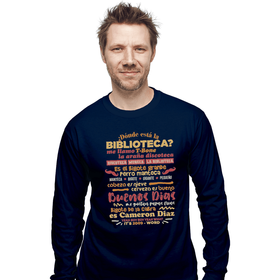 Shirts Long Sleeve Shirts, Unisex / Small / Navy The Bibliotecas Rap