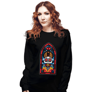 Daily_Deal_Shirts Long Sleeve Shirts, Unisex / Small / Black Lamb Stained Glass