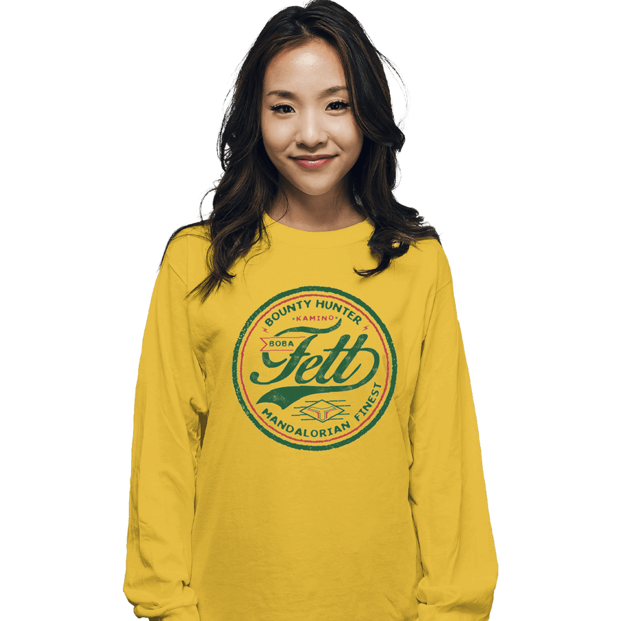 Shirts Long Sleeve Shirts, Unisex / Small / Gold Fett