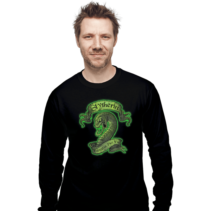 Shirts Long Sleeve Shirts, Unisex / Small / Black Slytherin