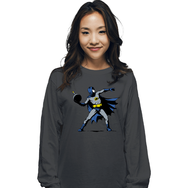 Daily_Deal_Shirts Long Sleeve Shirts, Unisex / Small / Charcoal Batsy