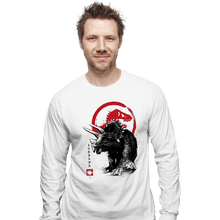 Load image into Gallery viewer, Shirts Long Sleeve Shirts, Unisex / Small / White TRICERATOPS SUMI-E halftones
