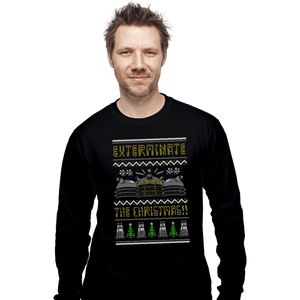 Shirts Long Sleeve Shirts, Unisex / Small / Black Dalek Xmas