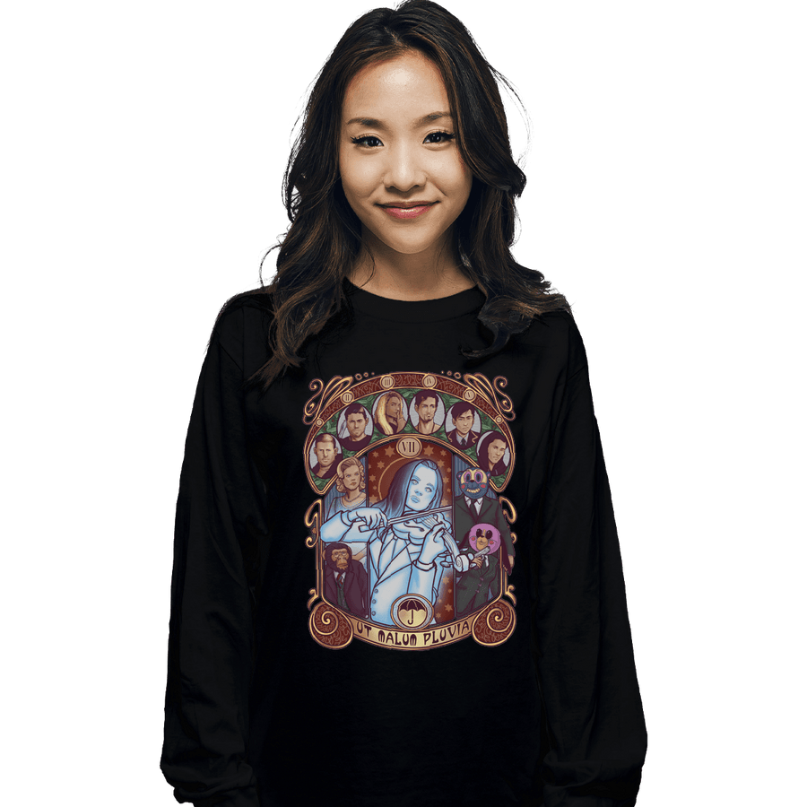 Shirts Long Sleeve Shirts, Unisex / Small / Black Umbrella Nouveau