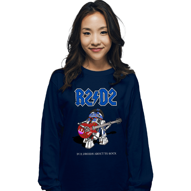 Daily_Deal_Shirts Long Sleeve Shirts, Unisex / Small / Navy Droids About To Rock