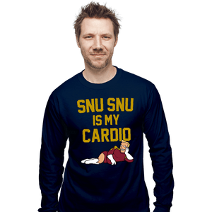 Shirts Long Sleeve Shirts, Unisex / Small / Navy Snu Snu Is My Cardio